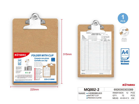 CARPETA CON PINZA A4
