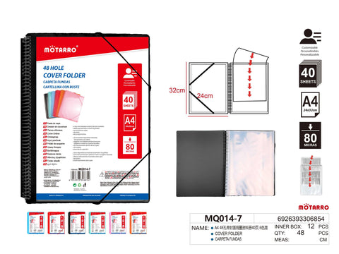 CARPETA A4 CON 40 FUNDAS