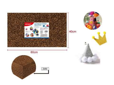 GOMA EVA CON PURPURINA 40*60CM 2MM MARRON