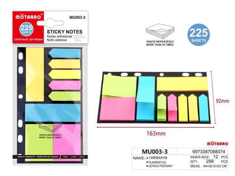 JUEGO DE 9 NOTAS ADHESIVA