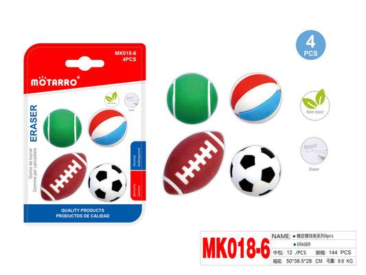 SET 4 GOMAS DE BORRAR PELOTAS