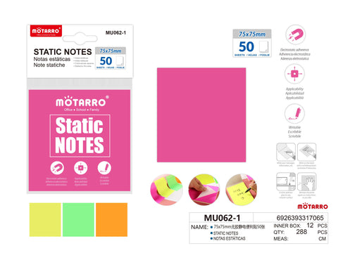 NOTA ESTATICAS 75x75mm 50H