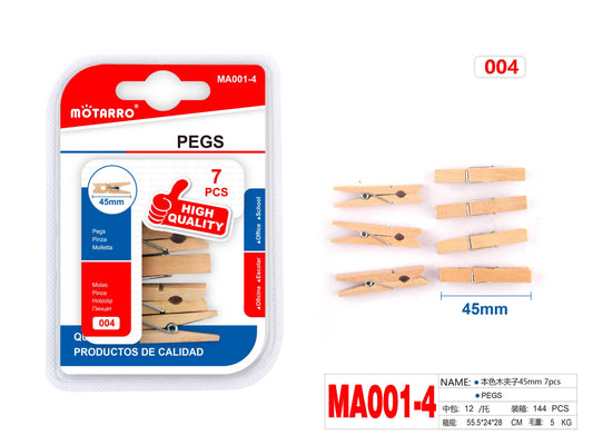 PINZA MADERA 45MM 7PCS