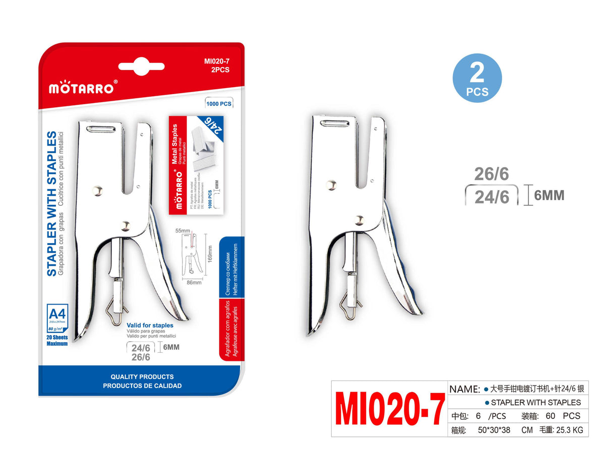 GRAPADORA CON GRAPAS 2PCS 86X169MM