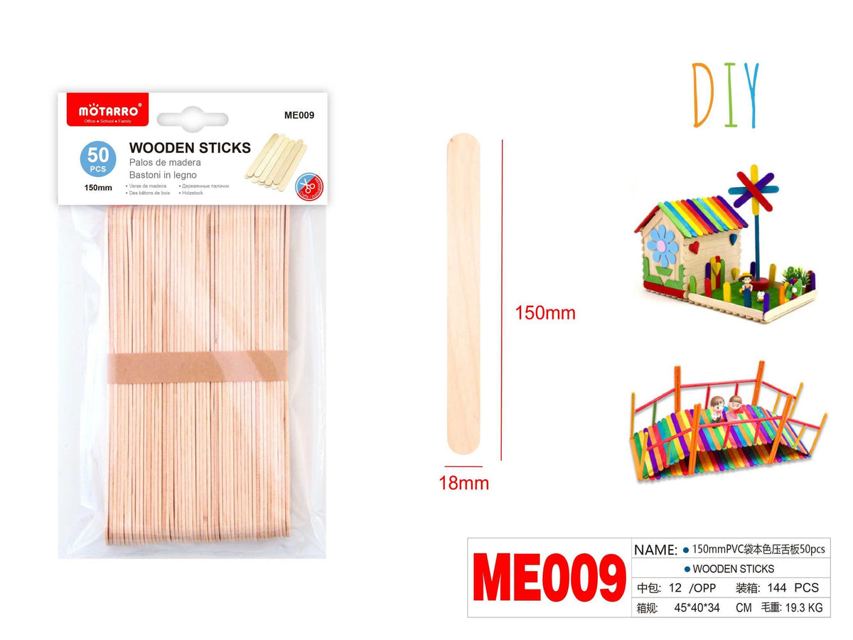 PALOS DE MADERA 150X18MM 50PCS