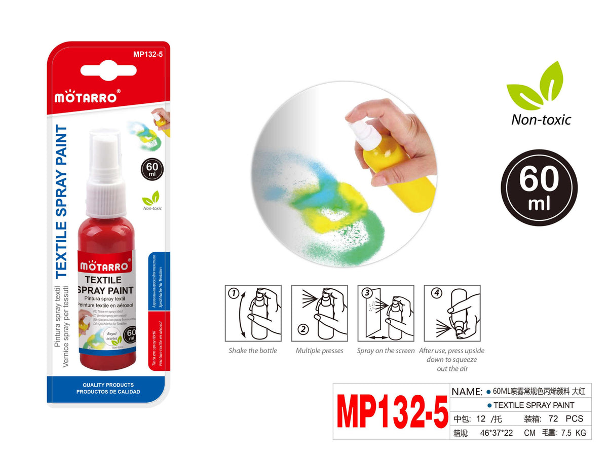 PINTURA TEXTIL SPRAY ROJA 60ML