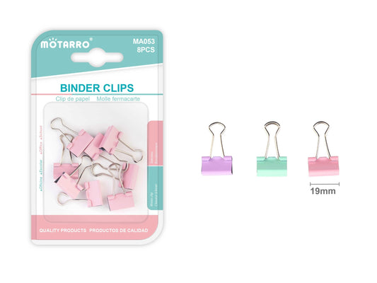 CLIPS DE PAPEL PASTEL 19MM 8PCS