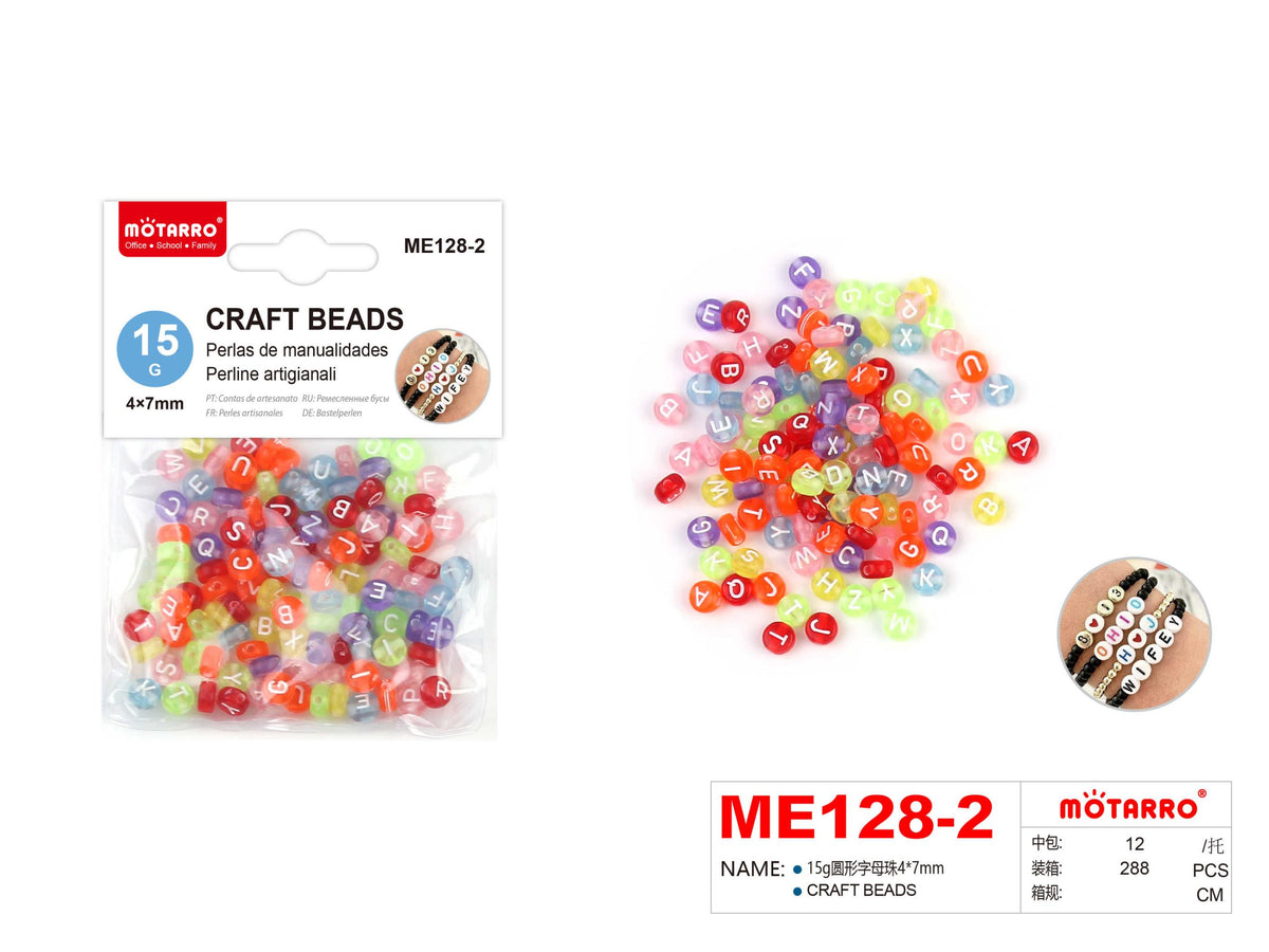 LETRAS PERLAS MANUALIDADES 15GR 4X7MM
