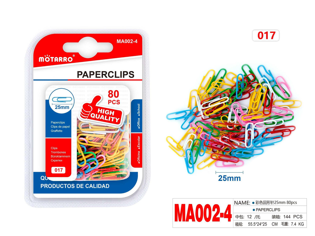 CLIPS DE COLORES 25mm 80pcs