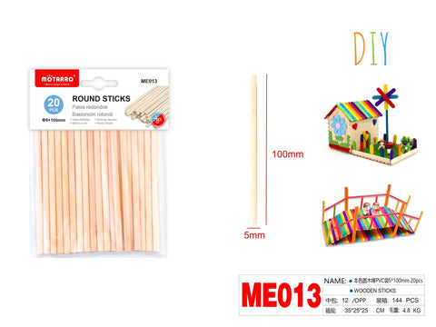 PALOS REDONDOS DE MADERA 100X5MM 20PCS