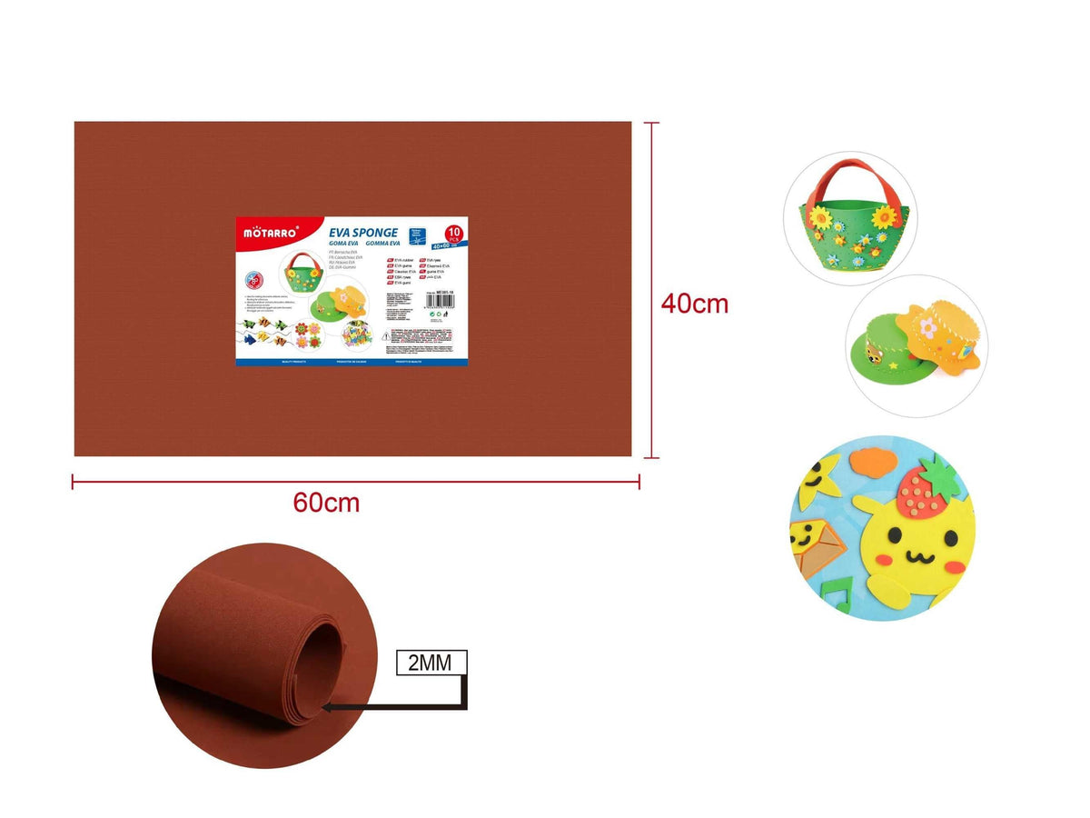 GOMA EVA 40X60CM 2.0mm MARRON CLARO