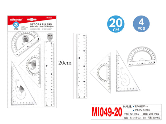JUEGO DE 4 REGLAS 20cm