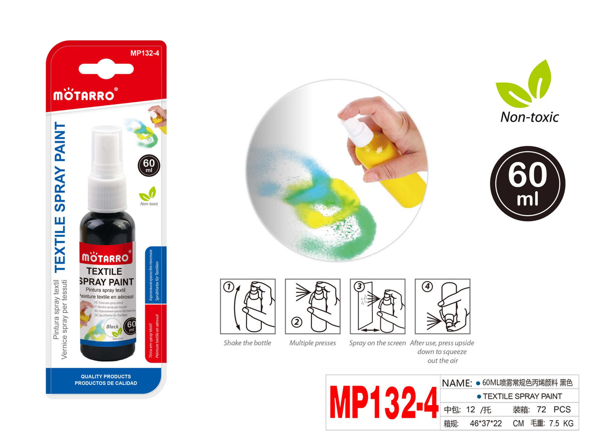 PINTURA TEXTIL SPRAY NEGRA 60ML