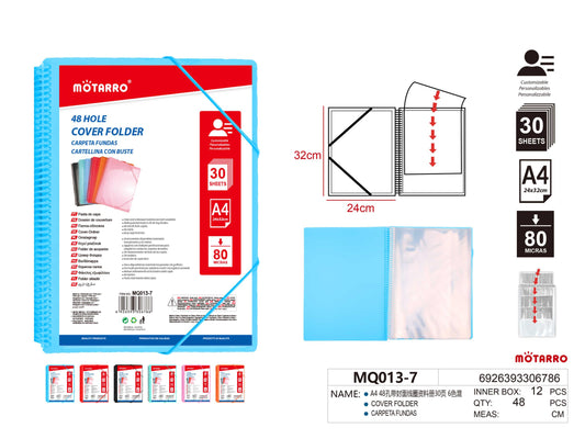 CARPETA DE ESPIRAL CON FUNDA FOLIO 30H