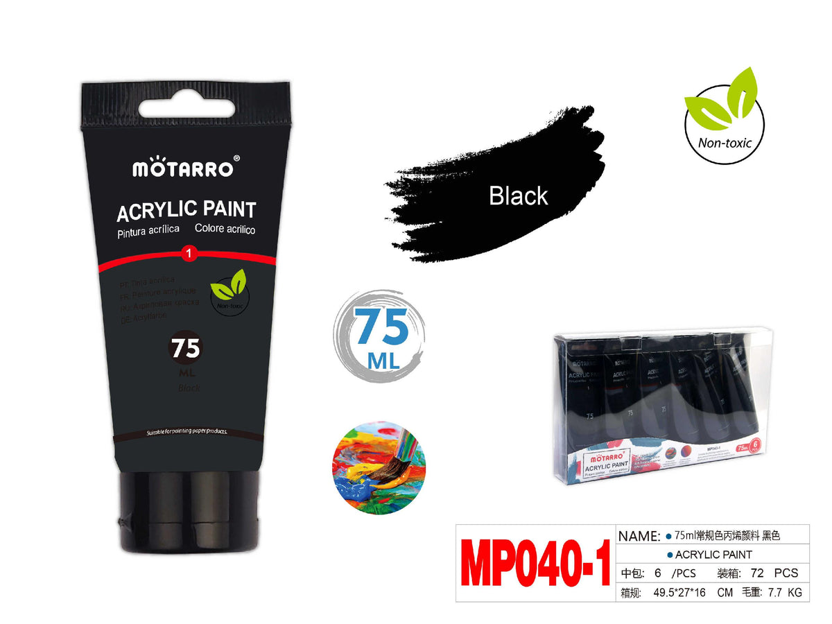 PINTURA ACRILICA 75ML NEGRO