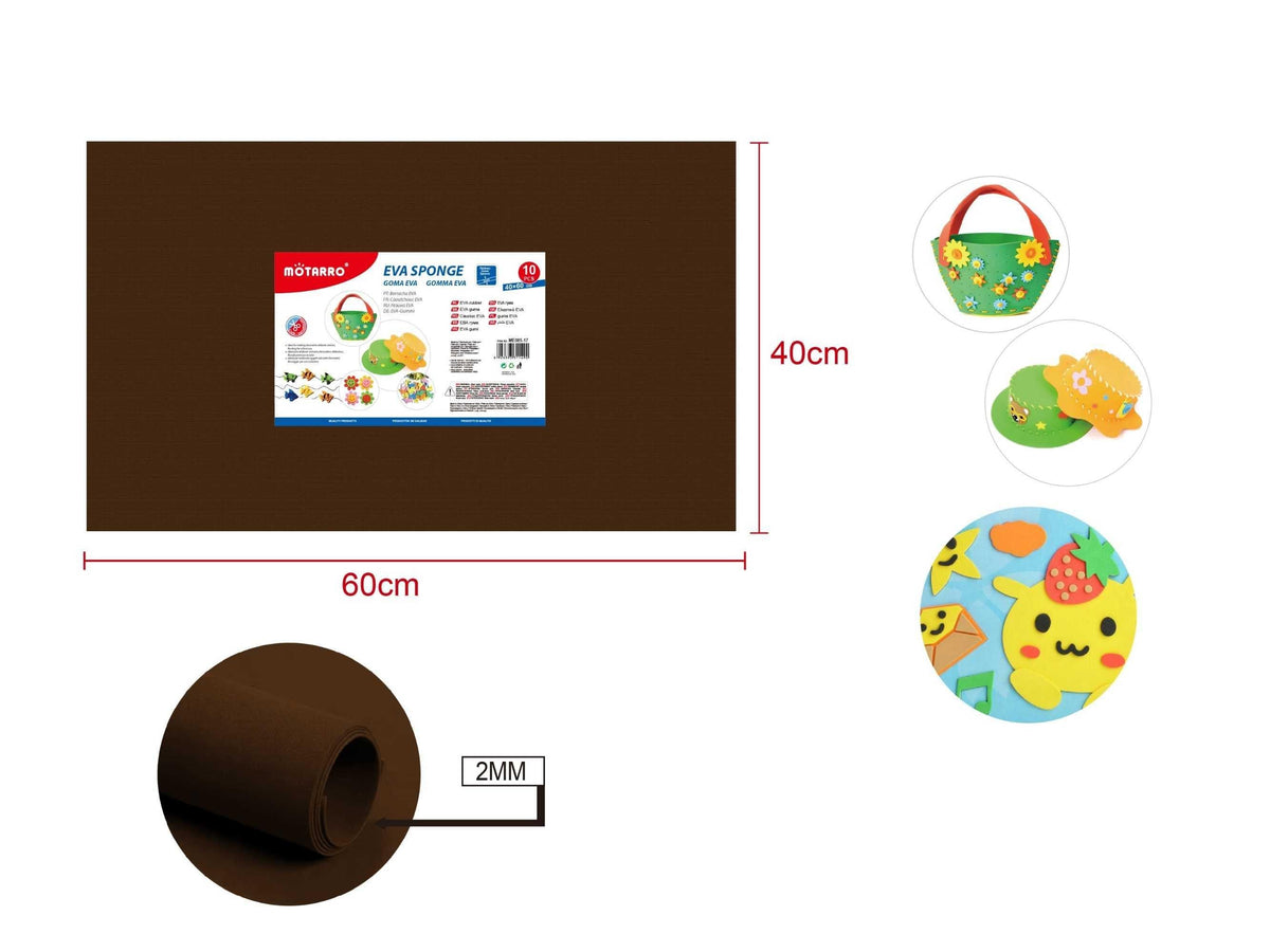 GOMA EVA 40X60CM 2.0mm MARRON OSCURO