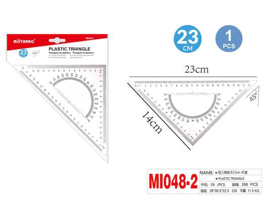 REGLA TRIANGULO DE PLASTICO 23CM