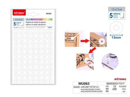 PEGATINAS REFUERZO DE AGUJEROS 70*5PCS