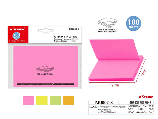 NOTAS ADHESIVAS 76*127mm 100H