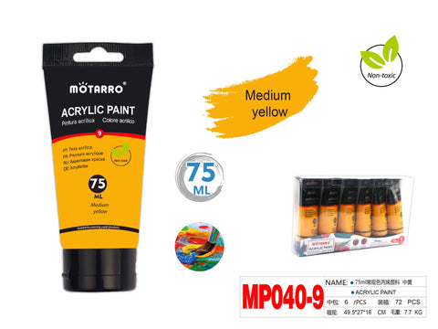 PINTURA ACRILICA 75ml AMARILLO MEDIO