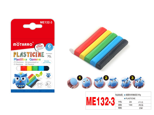 PLASTILINA COLORES 6PCS 70GR
