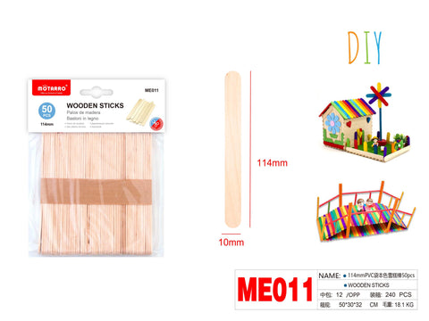 PALOS DE MADERA 114X10MM 50PCS