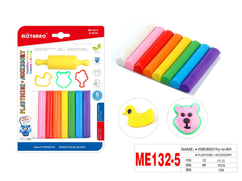 PLASTILINAS 8 COLORES 100G+ACCES.4PCS