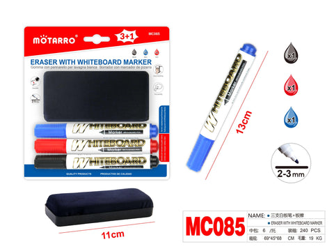 MARCADOR PIZARRA 3PCS +BORRADOR