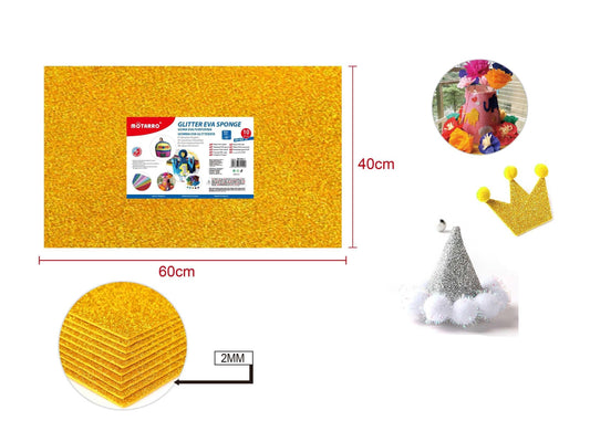 GOMA EVA CON PURPURINA 40*60CM 2MM ORO MANUALIDADES