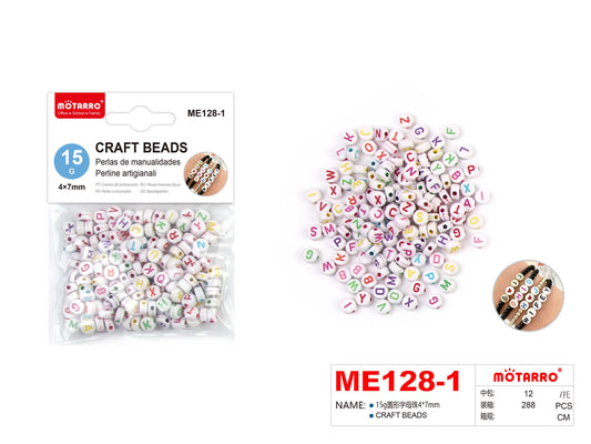 LETRAS PERLAS MANUALIDADES 15GR 7X7MM