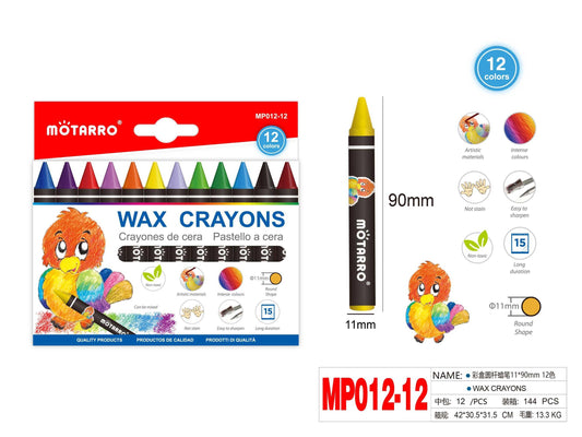 CERAS DE COLORES INFANTILES 12PCS
