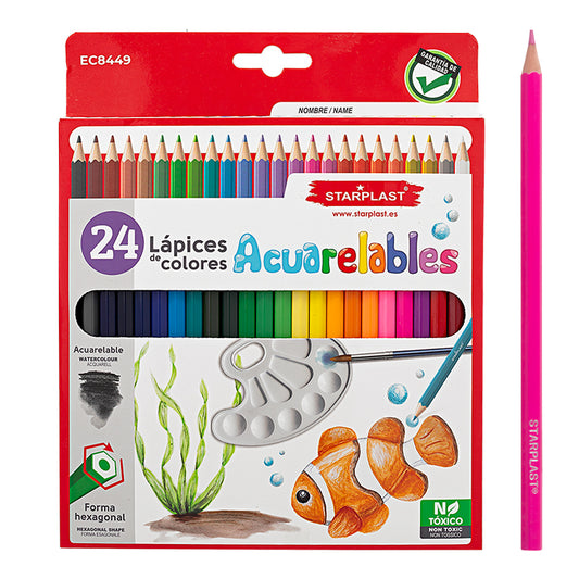 LAPICES DE COLORES ACUARELABLES 24 COLORES
