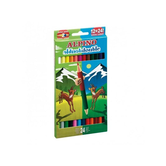 ALPINO DOUBLE ESTUCHE 24 COL. 12 LAPICES COLORES