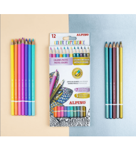 Lapices de colores alpino experience mina premium 3,3 mm special colors caja de 12 colores surtidos