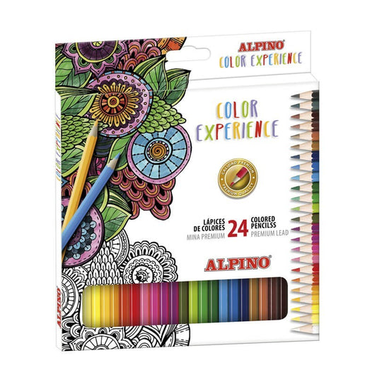 LAPICES DE COLORES ALPINO EXPERIENCE MINA PREMIUM 3,3 MM CAJA CARTÓN DE 24 UNIDADES COLORES