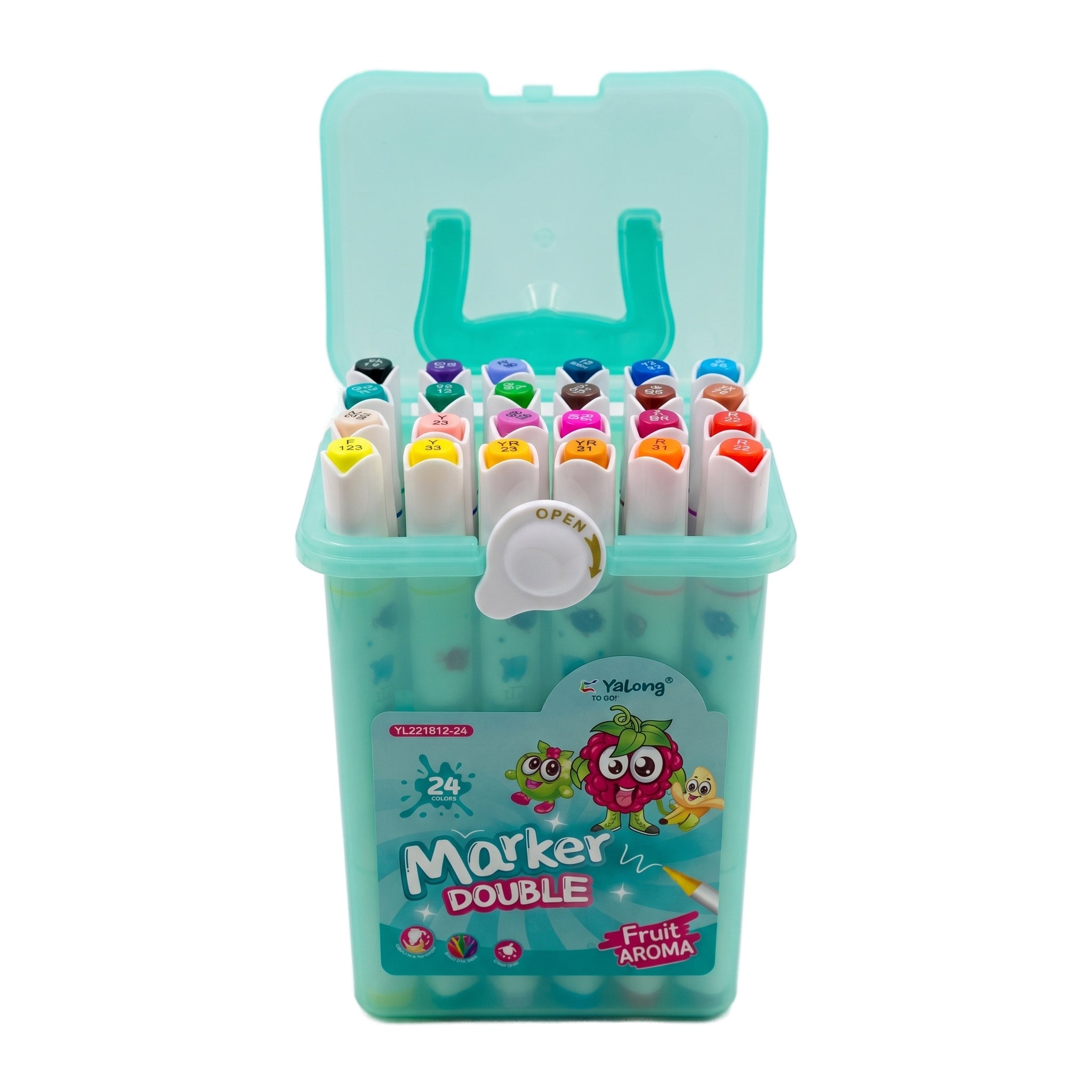 Set de Rotuladores Doble Punta con Aroma a Frutas Yalong (12, 24, 36, 48 uds)