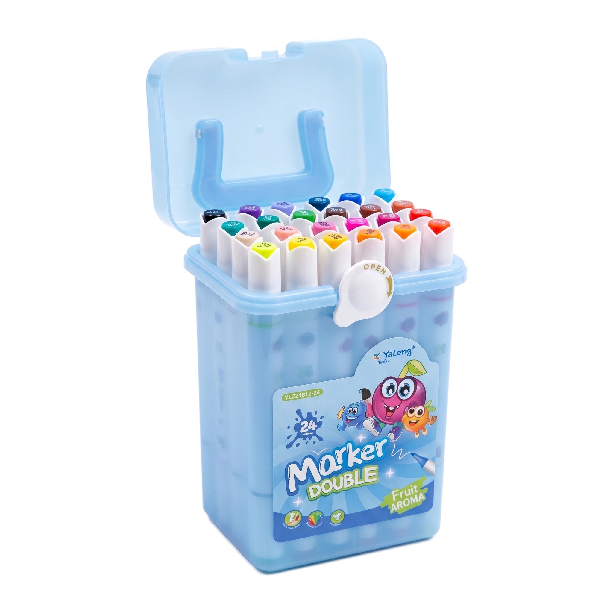 Set de Rotuladores Doble Punta con Aroma a Frutas Yalong (12, 24, 36, 48 uds)