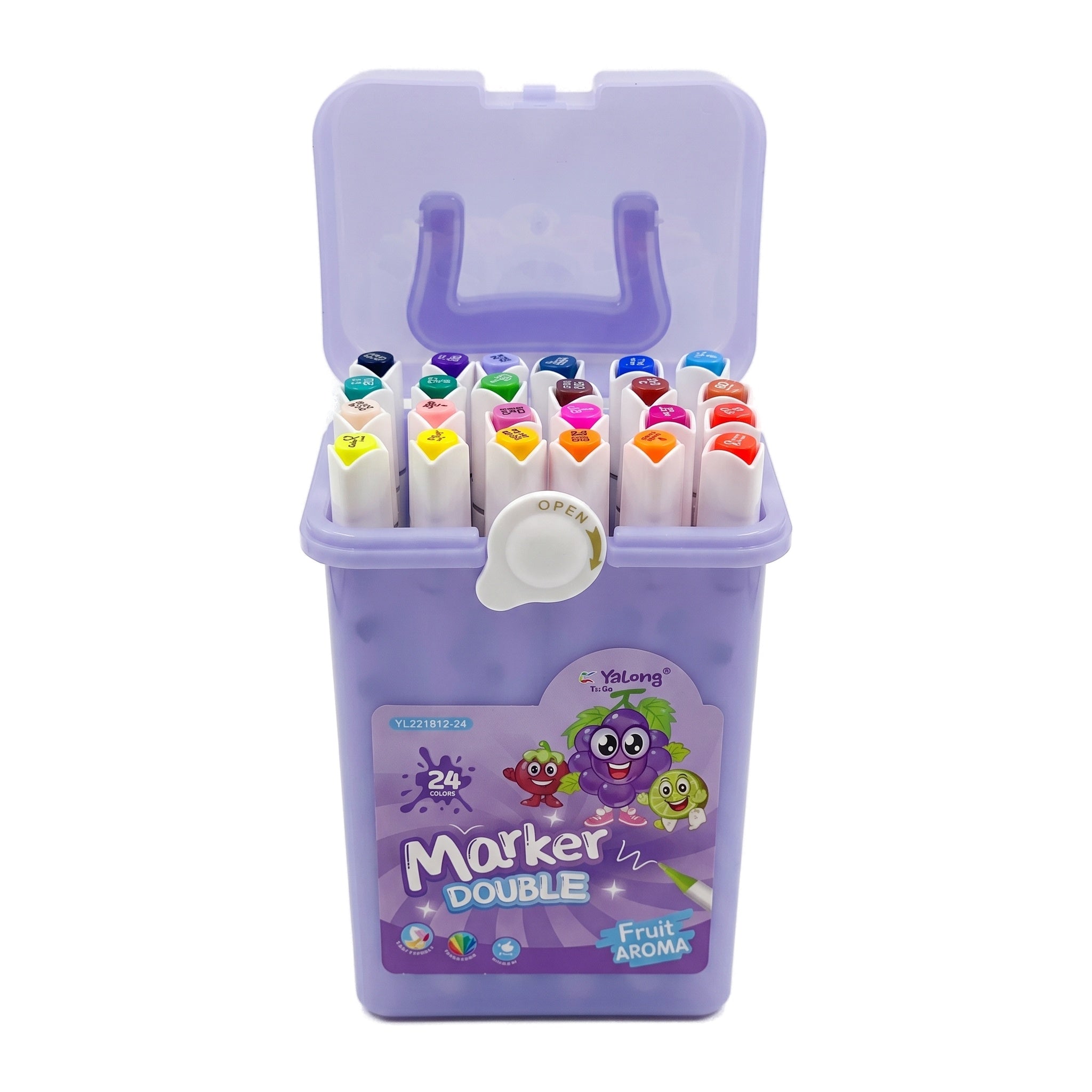 Set de Rotuladores Doble Punta con Aroma a Frutas Yalong (12, 24, 36, 48 uds)