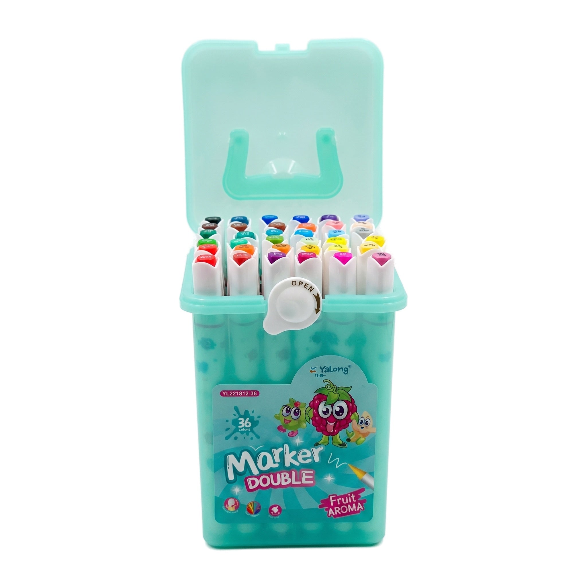 Set de Rotuladores Doble Punta con Aroma a Frutas Yalong (12, 24, 36, 48 uds)