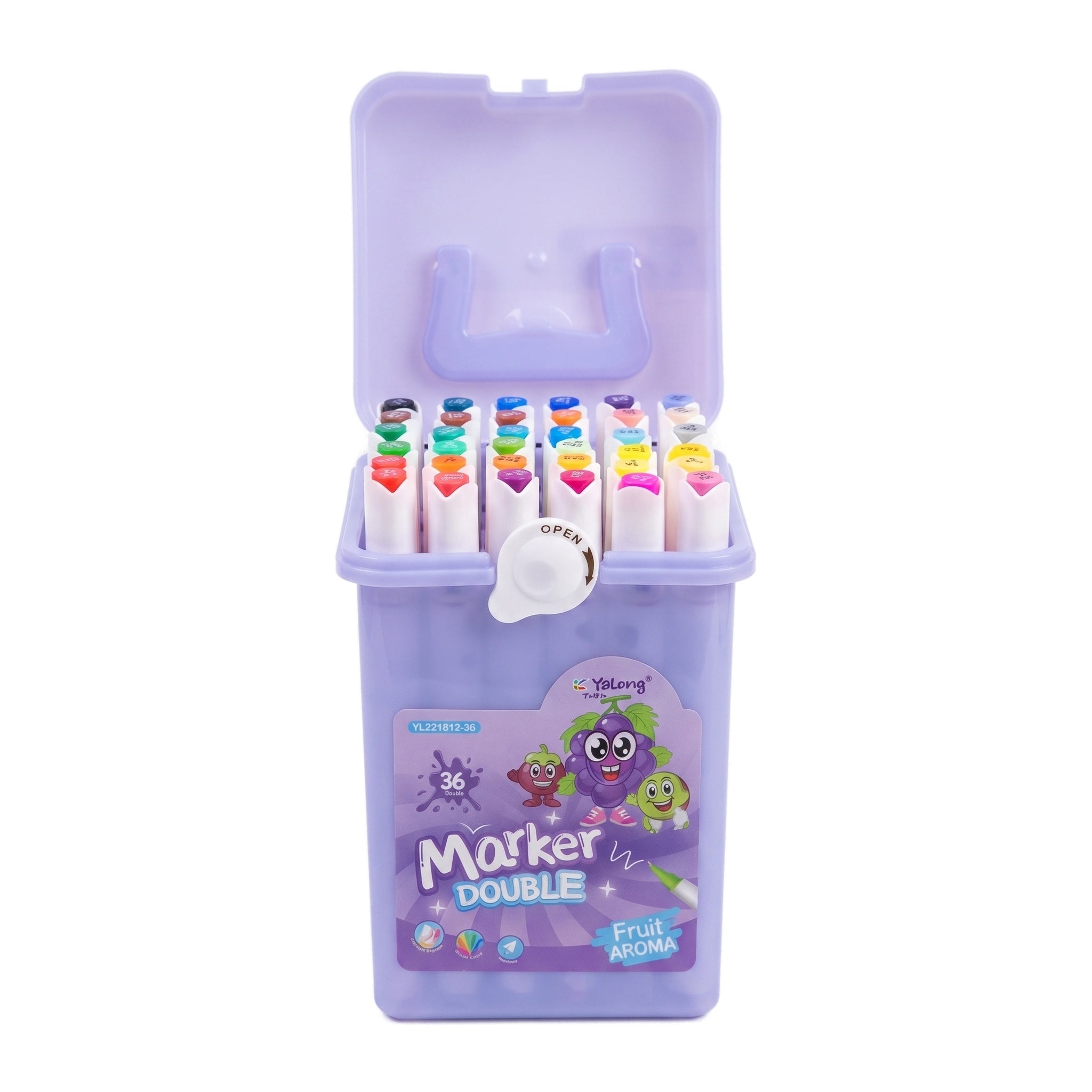 Set de Rotuladores Doble Punta con Aroma a Frutas Yalong (12, 24, 36, 48 uds)