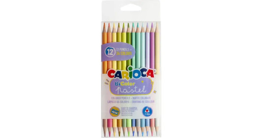 LAPICES CARIOCA BICOLOR 12 COLORES PASTEL