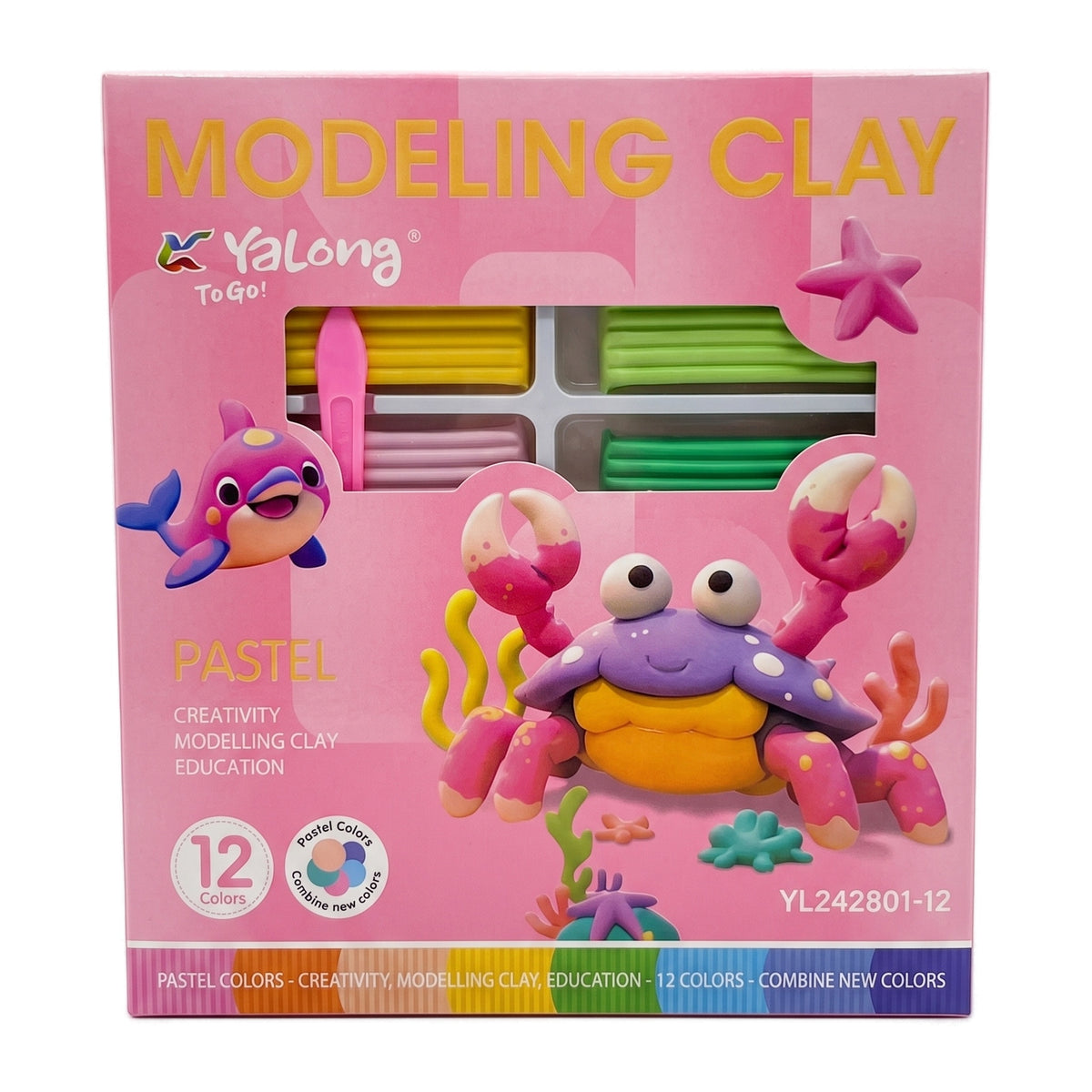 Plastilina Modeling Clay 12 Colores con Espátula - Yalong To Go!
