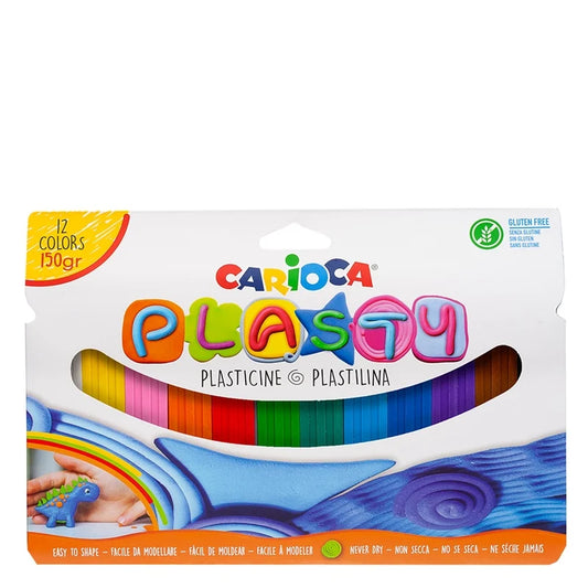 Plastilina Carioca colores surtidos, Blíster de 12x150 g.