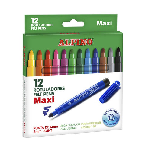 ROTULADOR ALPINO MAXI 12 colores